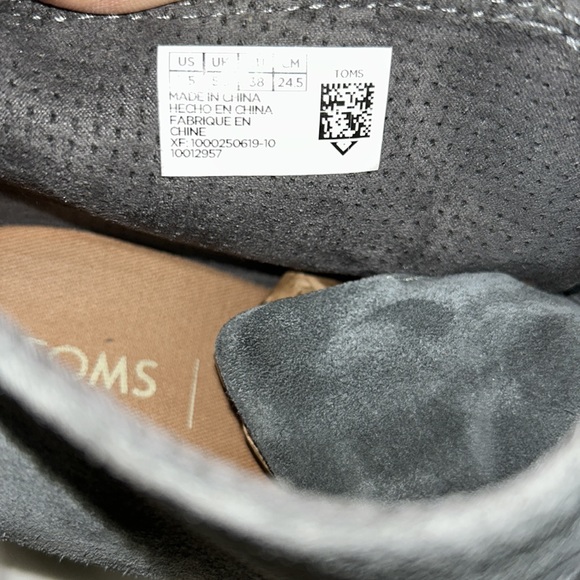 TOMS Womens Lace Up Desert Wedge Bootie Heels Gray Suede Leather Sz 7.5 - Picture 6 of 9